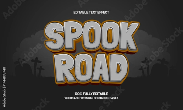 Fototapeta spook road editable text effect