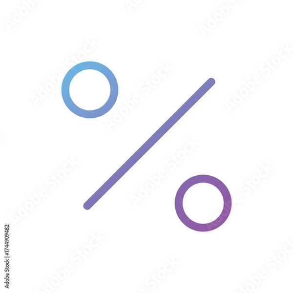 Obraz Percent line gradient icon design