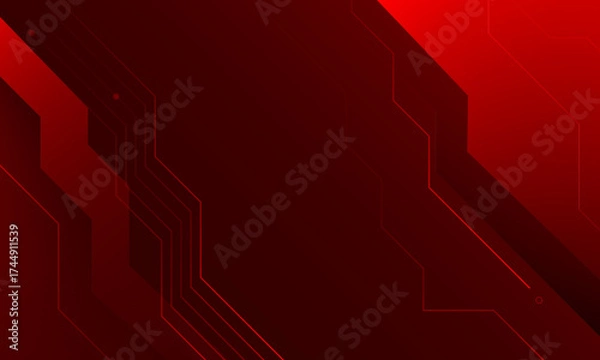 Fototapeta Abstract red technology background. Vector illustration