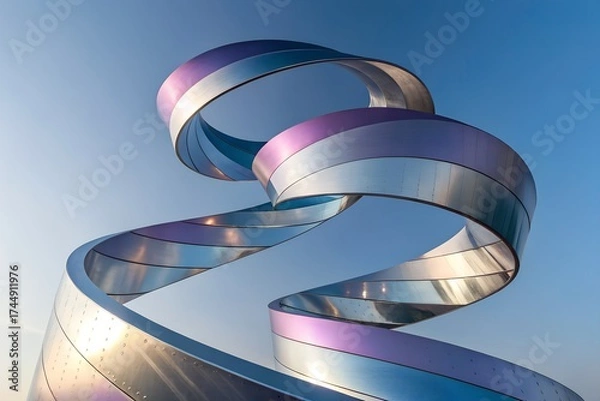 Fototapeta Geometric Facade: The Building’s Skin Composed of Dynamic Shapes