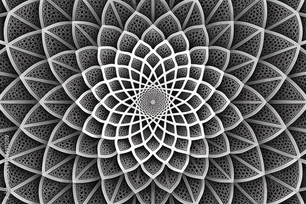 Fototapeta Close-Up of an Intricate Futuristic Geometric Layer