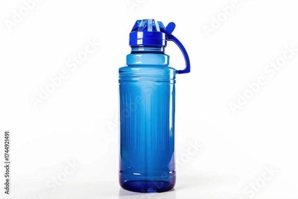 Fototapeta Hydration Blue Water Bottle Plastic Drink Container Liquid Container BPA on transparent background