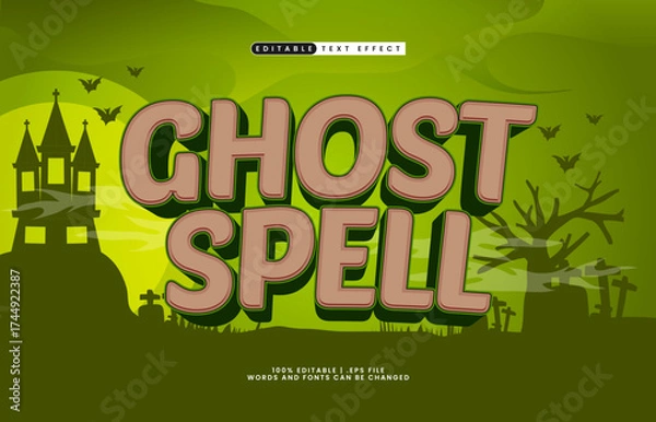 Fototapeta ghost spell editable text effect