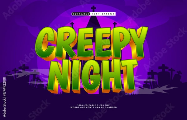 Fototapeta creepy night editable text effect