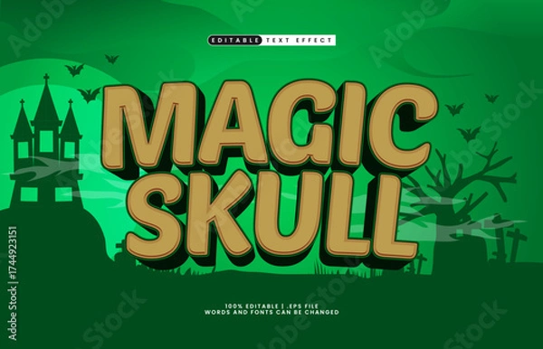 Fototapeta magic skull editable text effect