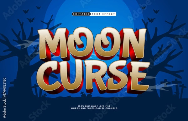 Fototapeta moon curse editable text effect