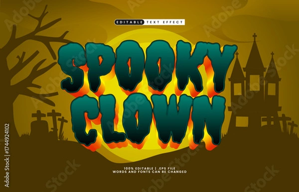 Fototapeta spooky clown editable text effect