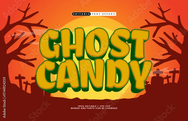 Fototapeta ghost candy editable text effect
