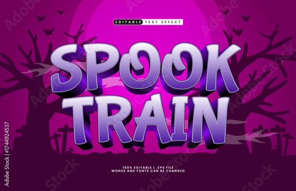 Fototapeta spook train editable text effect