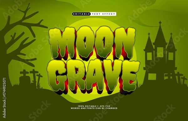 Fototapeta moon grave editable text effect