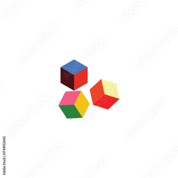 Fototapeta Modern Geometric Cube Construction Logo or Design Element