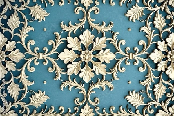 Obraz seamless damask wallpaper