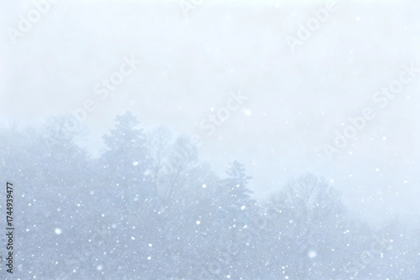 Fototapeta Snowfall in a forest