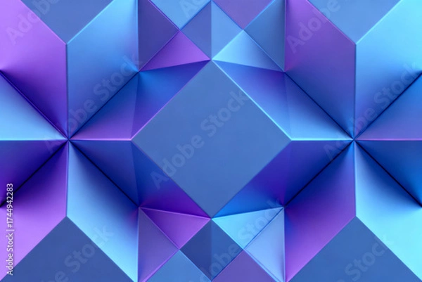 Fototapeta Geometric abstract pattern with blue and purple hues