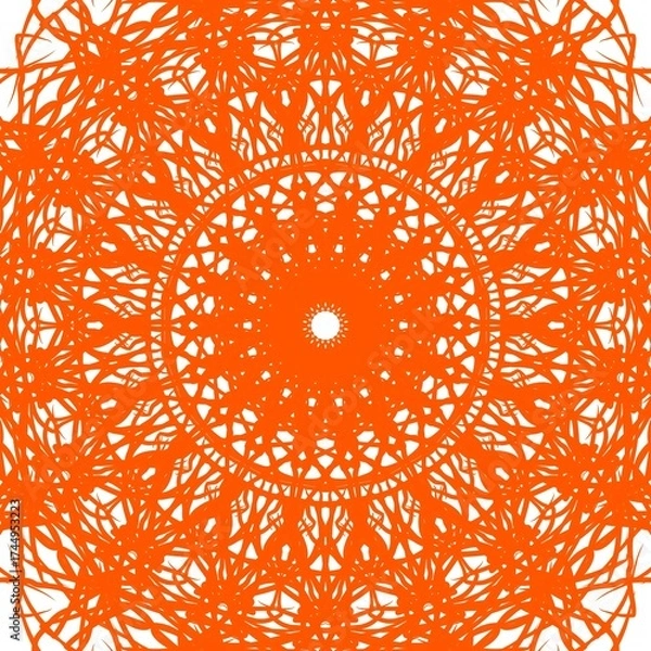 Obraz Abstract Orange Floral Circle Pattern Background