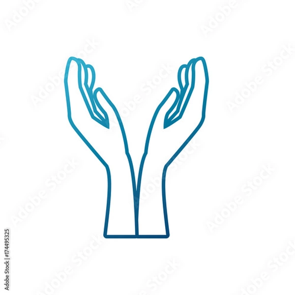 Obraz Hand with palm open icon vector illustration graphic design