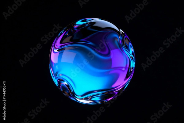 Obraz Abstract colorful reflective sphere