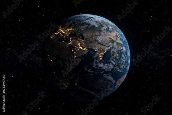 Obraz Earth from space with city lights