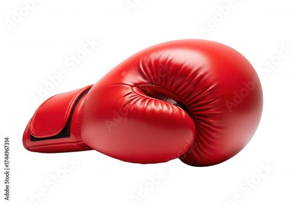 Obraz Red boxing glove isolated on black isolated on a transparent background