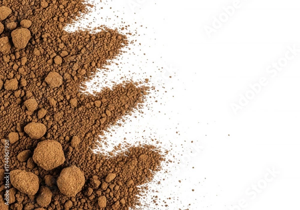 Obraz Brown powder scattered on black isolated on a transparent background