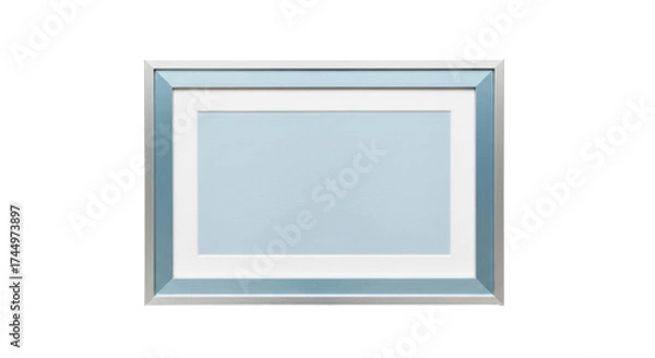 Fototapeta Isolated photo frame with blue accents, enhancing memories and decor, ready to display art