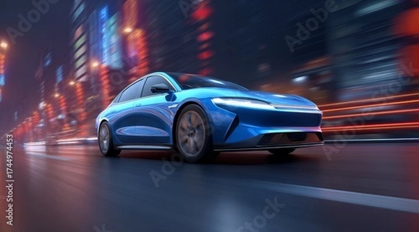 Fototapeta night traffic in the city