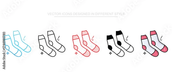 Fototapeta Long Socks icon design with white background stock illustration