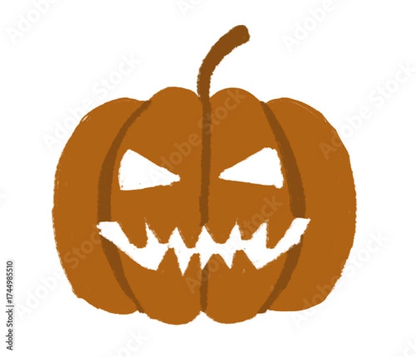 Fototapeta Sketchy, png jack o lantern design, carved pumpkin for halloween vector design, orange pumpkin for autumn / fall 