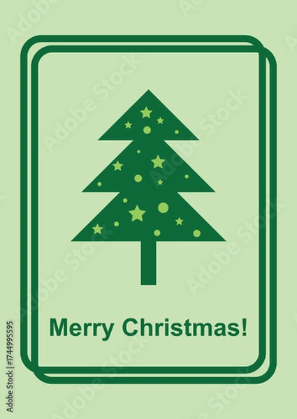 Obraz Cheerful holiday vibes with this stylish Christmas tree graphic, the perfect festive greeting for friends and family this holiday season