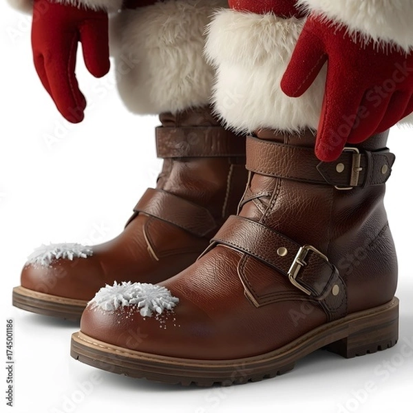 Fototapeta red boot isolated on white