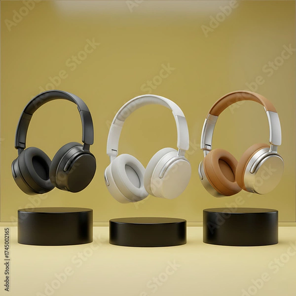 Obraz Generative AI image of a modern headphones