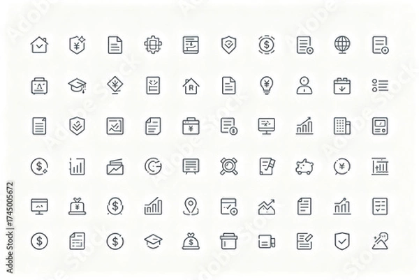 Fototapeta Grid of business and finance icons