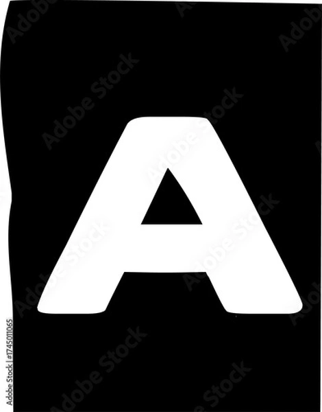Fototapeta Uppercase letter A is appearing in flat design, with muted blue-gray fill, transparent background