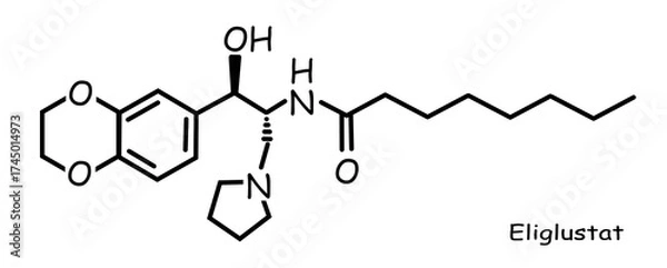Fototapeta The Chemical structure of eliglustat