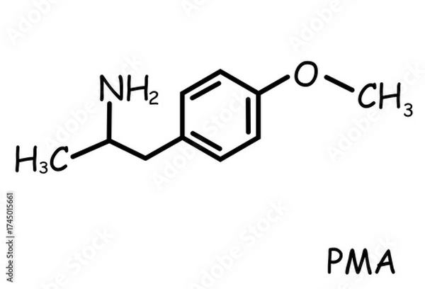 Fototapeta The Chemical structure of PMA