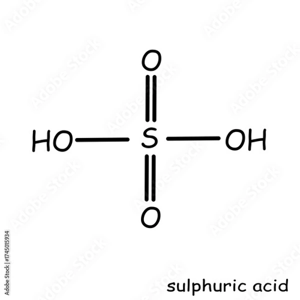 Fototapeta The Chemical structure of sulphuric acid 