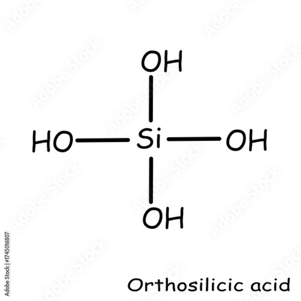 Obraz The Chemical structure of orthosilicic acid 