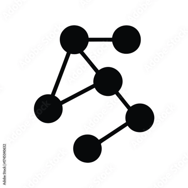 Obraz A minimalist network graph visualization with connecting nodes and edges structure