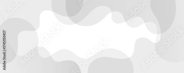 Fototapeta Abstract background with gray wavy shapes. Soft gradient waves for creative graphic design. Vector illustration.	