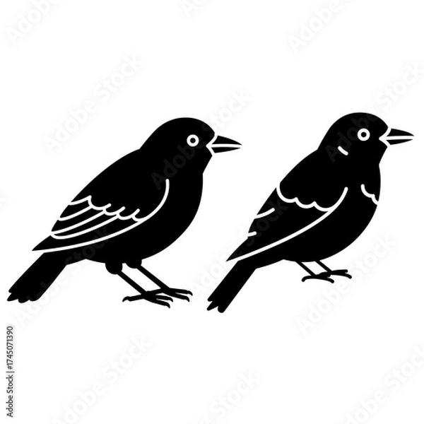 Fototapeta weaver birds icon set.
silhouette of weaver birds icon set.