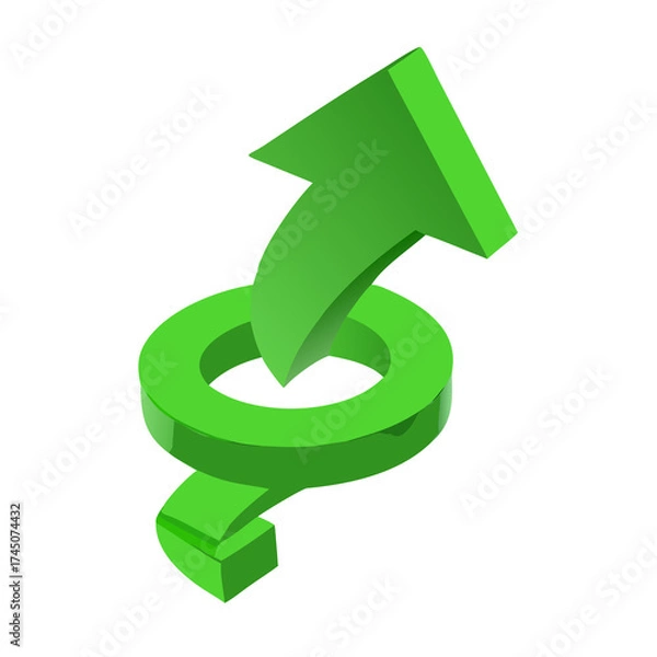 Obraz green arrow isolated on white