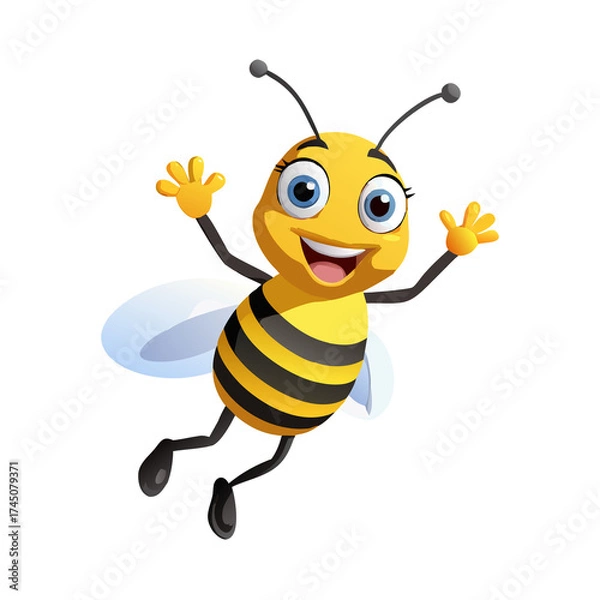 Obraz bee on white background