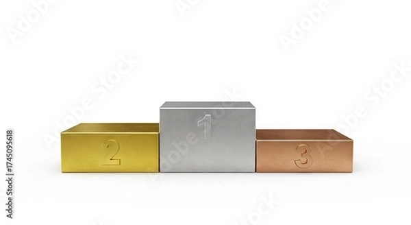 Fototapeta A podium features tiers labeled 1 2 and 3 representing winning positions in a competition