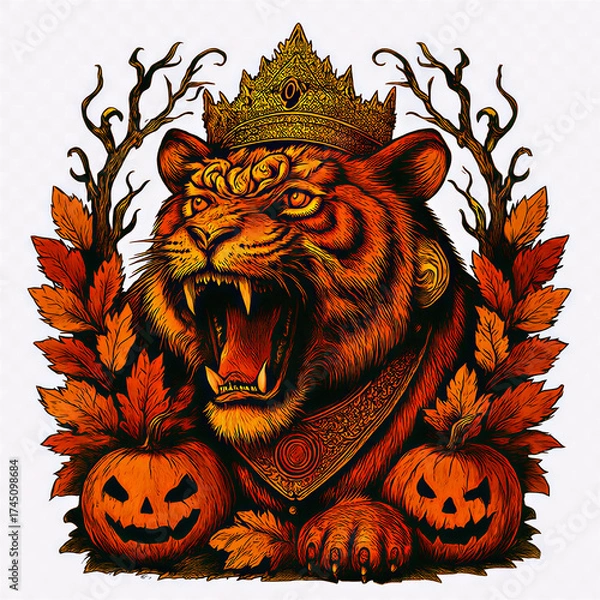 Obraz トラとハロウィン