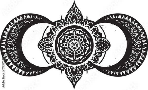 Obraz Celestial Moon Phase Boho Mandala Bundle 🌙