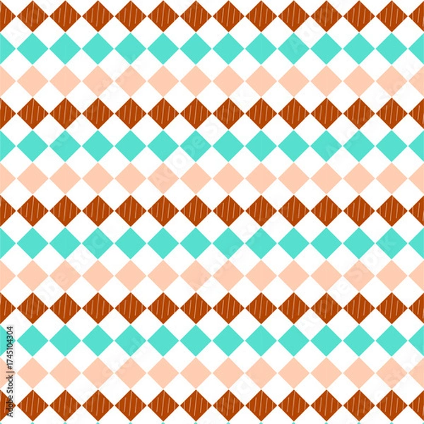 Fototapeta Geometric ethnic roiental seamless line pattern traditional colorful design for bankground, carpet , wallpaper, clothing, wrapping , batik, fabric, vector, illustration, embroidery style