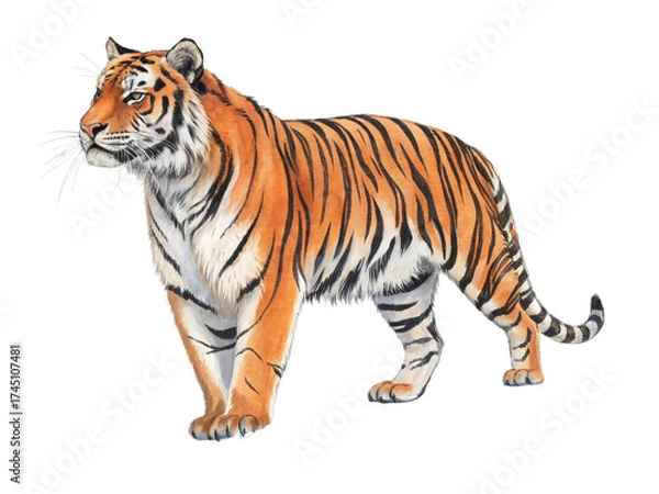 Obraz tiger isolated on white background
