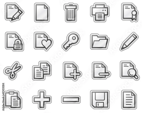 Obraz Document web icons, grey sticker series