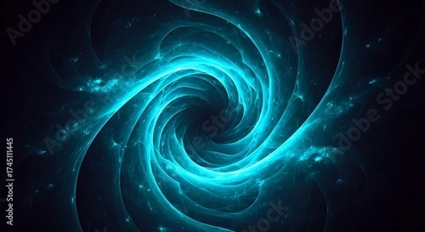 Obraz Abstract blue vortex with swirling energy, creating a mesmerizing cosmic effect