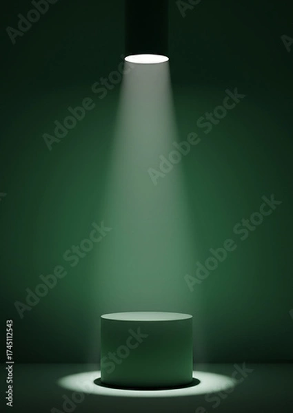 Fototapeta empty Display green table lamp